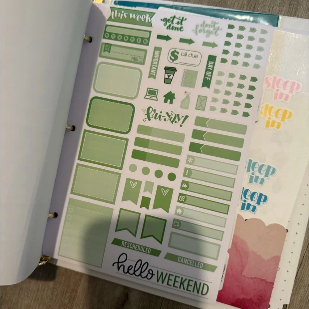Yellow and Blue Typewriter Sticker Binder